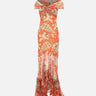 Abito lungo in tulle con motivo floreale WRHA0622 99IAS71X0864 ETRO 