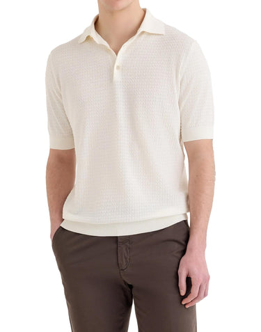 Polo in cotone con lavorazione a treccine PL1MC CR14T020 FILIPPO DE LAURENTIIS 