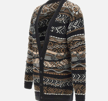 Cardigan misto lana iconic jacquard F5LAMACA229 178 LANEUS 