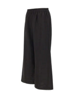 Pantaloni palazzo in lino W01340881 BLACK MAURIZIO MYKONOS 
