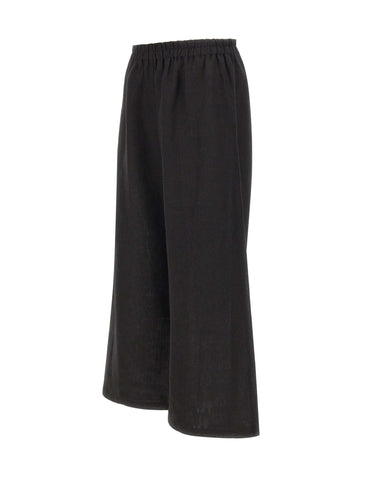 Pantaloni palazzo in lino W01340881 BLACK MAURIZIO MYKONOS 