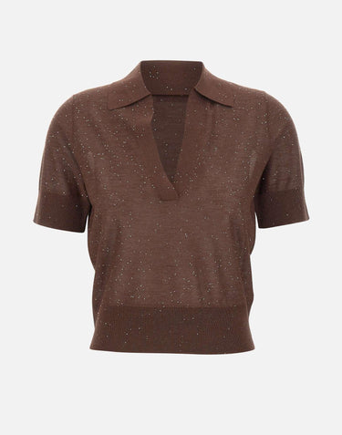 Polo con micro paillettes 390026 833 KANGRA 