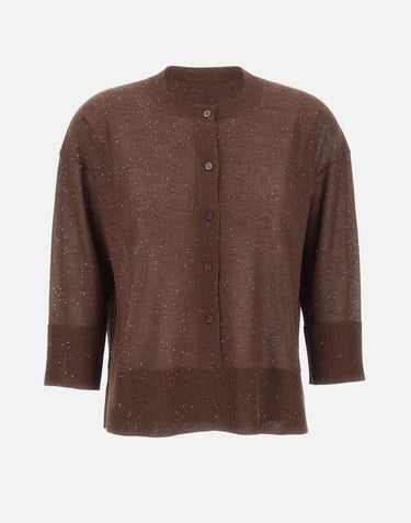 Maglia con bottoni e micro paillettes 390261 833 KANGRA 