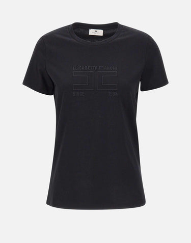 T-shirt in jersey con logo ricamato MA71G61E2 110 ELISABETTA FRANCHI 
