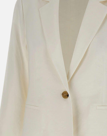Blazer in misto lino V099891559 101OWH VINCE. 