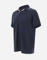 Polo open collar in misto seta e cotone 26411237 050 PAUL&SHARK 