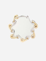 "New organic necklace with alternating gold and silver links" 25ABB0431MET767 M715 RABANNE 
