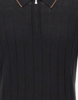 Polo in seta con zip 43128 23510099 GRAN SASSO 