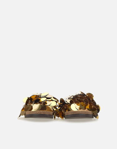 Sandali in pelle e dischi oro 24SHH0094EMB015 M773 RABANNE 