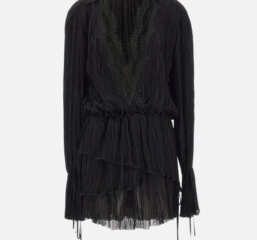 Abito plissettato in georgette 2A771A N0990 BLUMARINE 