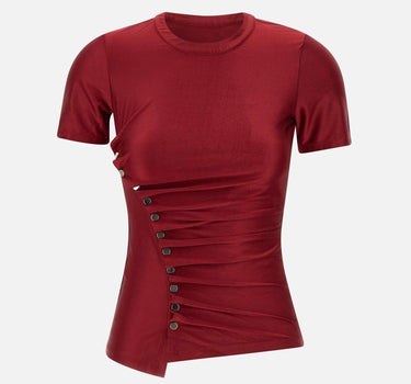 "Short sleeve draped top in jersey" 25PJTO788VI0267 P644 RABANNE 