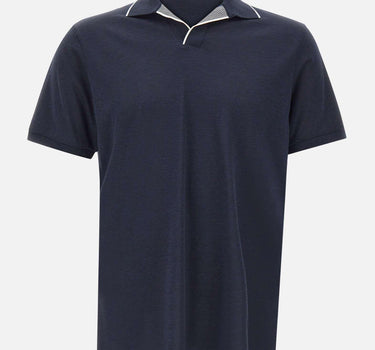 Polo open collar in misto seta e cotone 26411237 050 PAUL&SHARK 
