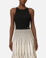 Body in jersey crêpe con dettagli logo BO03462E2 110 ELISABETTA FRANCHI 