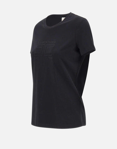 T-shirt in jersey con logo ricamato MA71G61E2 110 ELISABETTA FRANCHI 