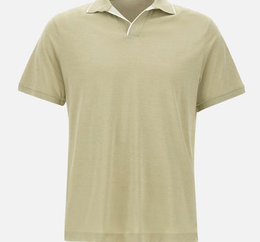 Polo open collar in misto seta e cotone 26411237 722 PAUL&SHARK 