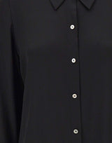 Camicia in misto seta V126113127 001BLK VINCE. 