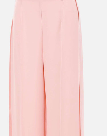 Pantaloni a gamba larga a vita alta P1358 PINK NISSA 
