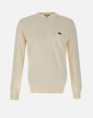 Pullover girocollo monocromatico in cotone AH1985 70V LACOSTE 