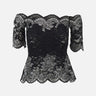 Top in pizzo con micro borchie 25HJTO158PA0170 P001 RABANNE 