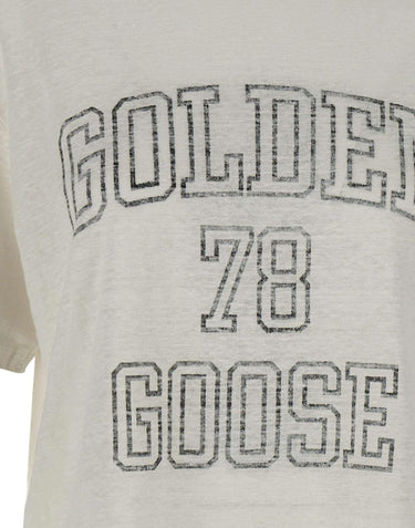 T-shirt  "Boxy" in lino GWP01874 P00189111421 GOLDEN GOOSE 