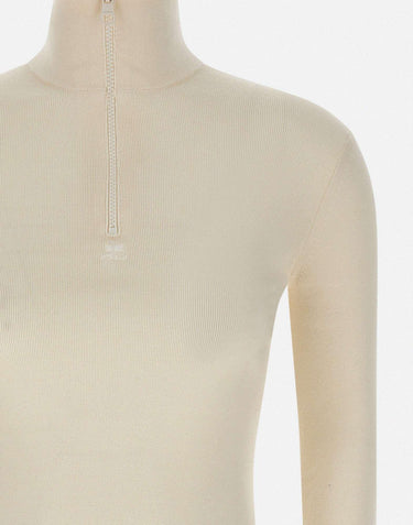 Pullover "Zipped Mockneck" 325MPU247FI0071 WHITE COURREGES 