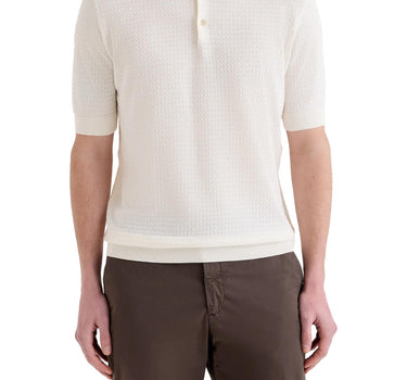 Polo in cotone con lavorazione a treccine PL1MC CR14T020 FILIPPO DE LAURENTIIS 
