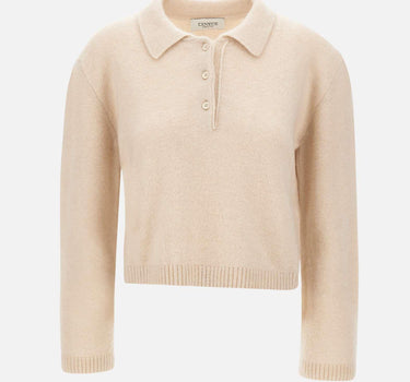 "Knitted polo cropped shirt" F5LAWOKP249 013 LANEUS 