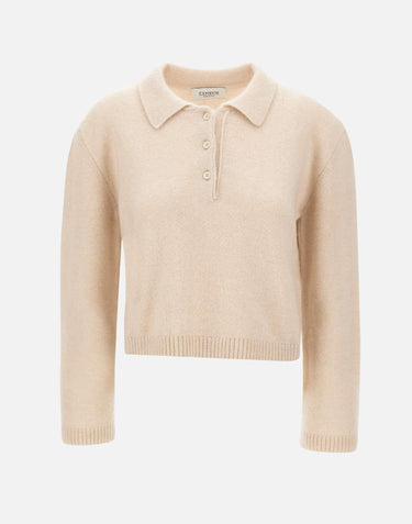 "Knitted polo cropped shirt" F5LAWOKP249 013 LANEUS 