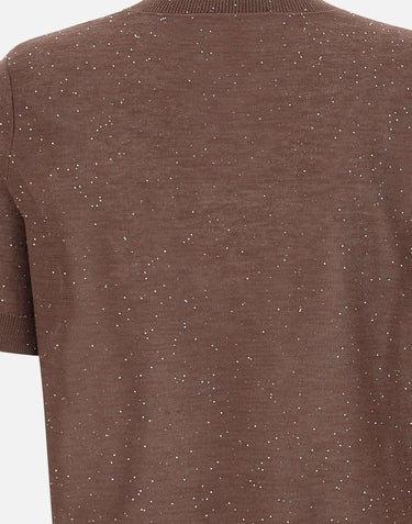 Maglia a maniche corte con micro paillettes 390021 833 KANGRA 