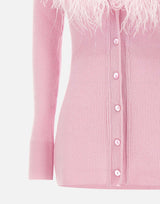 Cardigan in lana con piume 2M643A N0124 BLUMARINE 