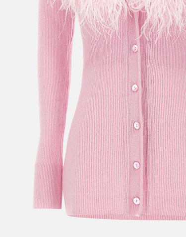 Cardigan in lana con piume 2M643A N0124 BLUMARINE 
