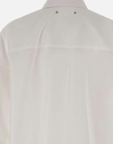 Camicia over in cotone con dettaglio plissé GWP02599 P00232310359 GOLDEN GOOSE 