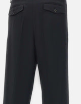 Pantaloni "Wide Pleated Trouser" in lana 41671 BLACK SUNFLOWER 