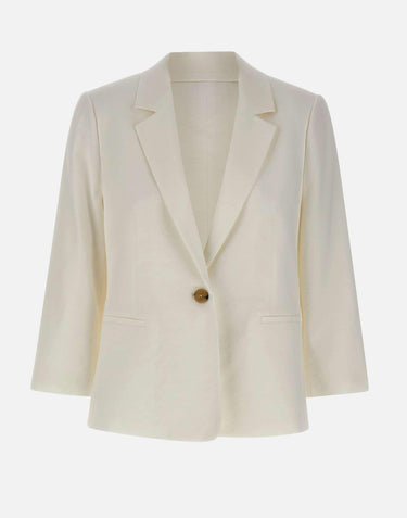 Blazer in misto lino V099891559 101OWH VINCE. 