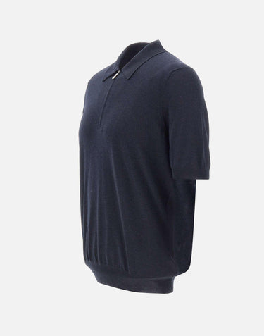 Polo in misto lana con zip 43166 16401598 GRAN SASSO 