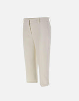 Pantaloni in crêpe leggero con bande in raso PA17561E2 360 ELISABETTA FRANCHI 