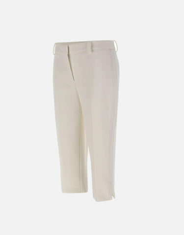 Pantaloni in crêpe leggero con bande in raso PA17561E2 360 ELISABETTA FRANCHI 
