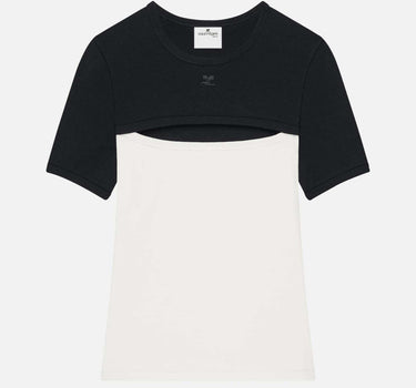 T-shirt "Slash Contrast" 326JTS272JS0203 BLACKHERWHT COURREGES 