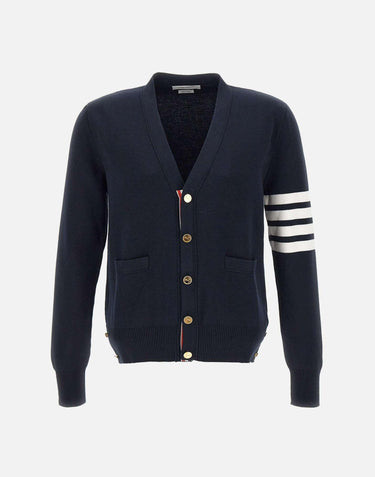 Cardigan in cotone con scollo a V MKC171A 00219415 THOM BROWNE 