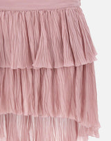 Gonna asimmetrica in georgette plissé con balza 2G295A N0114 BLUMARINE 