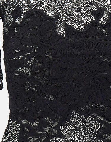 Top in pizzo con micro borchie 25HJTO158PA0170 P001 RABANNE 