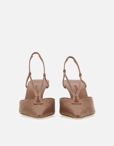 Slingback in tela effetto rafia 2614521192600 007 MAX MARA 