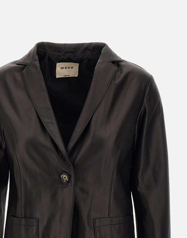 Giacca  "Ginger" in pelle GINGERX NERO MONO 