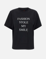 "Fashion Stole My Smile Slogan" 1322JTS004130A BLACK VICTORIA BECKHAM 
