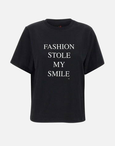 "Fashion Stole My Smile Slogan" 1322JTS004130A BLACK VICTORIA BECKHAM 