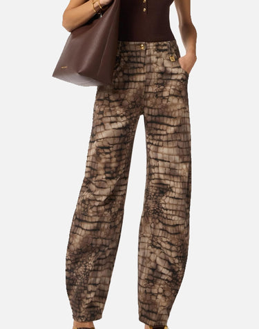 Jeans in drill con stampa alligatore PJ31D61E2 644 ELISABETTA FRANCHI 