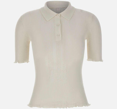 Polo con volant 1226KTP007273A WHITE VICTORIA BECKHAM 