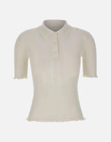 Polo con volant 1226KTP007273A WHITE VICTORIA BECKHAM 