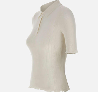 Polo con volant 1226KTP007273A WHITE VICTORIA BECKHAM 