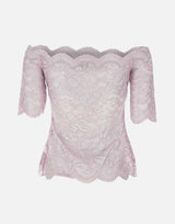 "Top in lace with silver induction" 25EJT0097PA0244 M959 RABANNE 